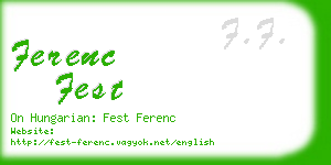 ferenc fest business card